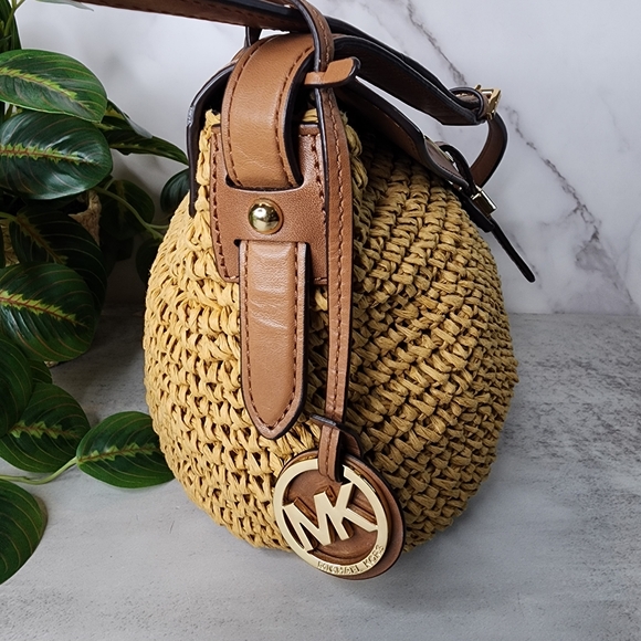 MICHAEL Michael KorsNaomi Medium Woven Straw Crossbody Bag - Picture 7 of 15
